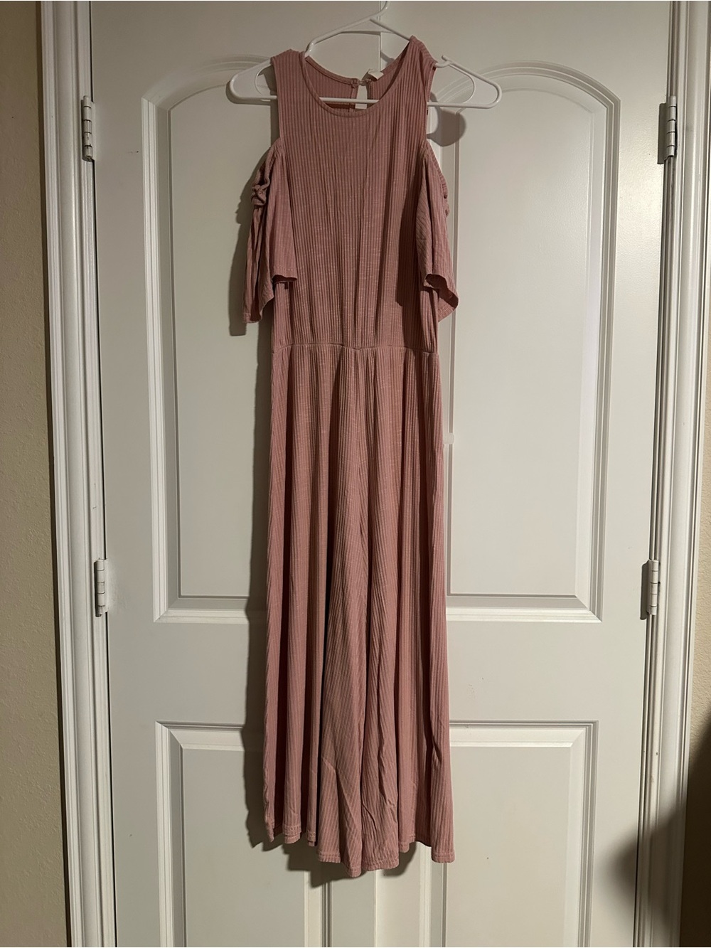 Pinkblush Dusty Rose Cold-Shoulder Wide Leg Jumpsuit